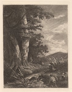 Dere kenarında geyik by Alexandre Calame