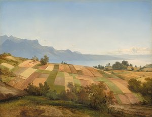 İsviçre manzarası. 1830 civarında