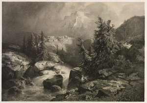 Alplerde Fırtına by Alexandre Calame