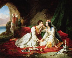 Byron, Don Juan rolünde, Haidee ile, 1831 by Alexandre Colin