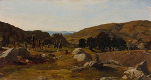 Chiusi yakınlarındaki manzara, Toskana, 1841. by Alexandre Desgoffe