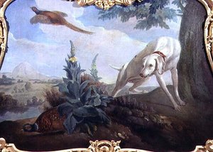 Peyzajda Oyun Olan Köpek by Alexandre F. (school of) Desportes