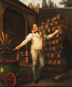 Avluda İtfaiyeli Bir Tekerlekçi, 1812 by Alexandre François Louis de Girardin
