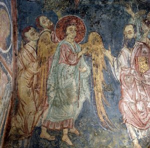 Angel, Alikampos kilisesinde fresk, Girit, Yunanistan (fotoğraf)
