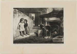 Köpekten Korkan Çocuklar by Alexandre Gabriel Decamps