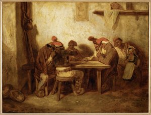 Katalanlar olarak da bilinen iskambil oynayan İspanyollar ... by Alexandre Gabriel Decamps