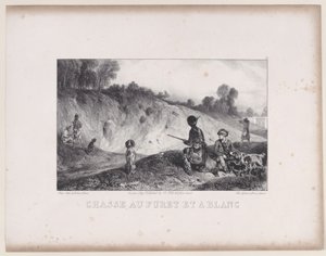 Avlanma Sahneleri dizisinden Boşluklarla Gelincik Avı, 1829. by Alexandre Gabriel Decamps