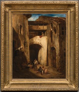 İtalyan Avlusu by Alexandre Gabriel Decamps