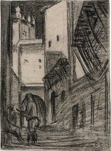 Kuzey Afrika Sokak Sahnesi by Alexandre Gabriel Decamps