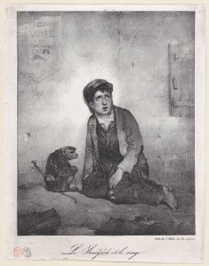 Savoylu Çocuk ve Maymunu, 1823. by Alexandre Gabriel Decamps