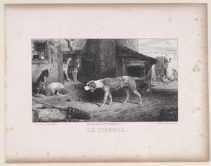 Kulübe, Avlanma Sahneleri dizisinden, 1829. by Alexandre Gabriel Decamps