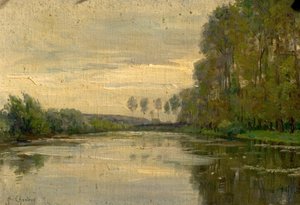 Nehir Manzarası, Aşağı Loire, Fransa by Alexandre Jacques Chantron