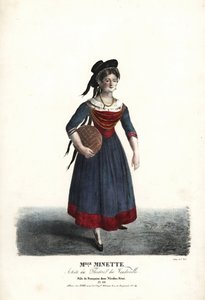 Aktris Matmazel Minette veya Jeanne-Marie-Francoise Menestrier, Sewrin, Theater du Vaudeville tarafından Nicolas Remi