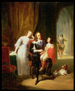 Charles I (1600-49), duruşmayı beklerken, Prens Henry (1640-60) kucağına oturdu