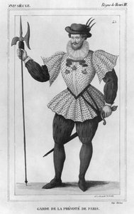 Henri III (1574-89) döneminde Paris valiliğinin muhafızı by Alexandre Massard