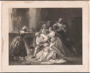 Zarif şirket krep pişiriyor Les crêpes (nesne üzerindeki başlık) by Alexandre Vincent Sixdeniers