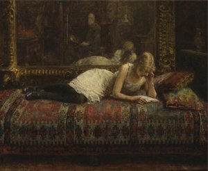 L'artiste et son modele - Sanatçı ve Modeli - Harlamov (Harlamoff), Alexei Alexeyevich (1840-1922) - 1875 - Tuval üzerine yağlı boya - 50,8x61 - Özel Koleksiyon