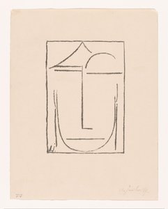 Başlıksız (Kopf) (Baş) Stilize yüz Kopf I (orijinal başlık) by Alexei Jawlensky (signed by artist)