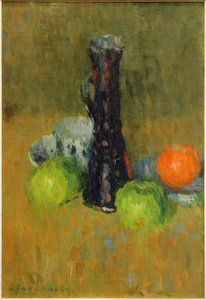 Yeşil elma ile mavi sürahi by Alexej von Jawlensky