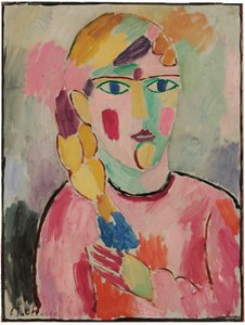 Mavi Gözlü ve At Kuyruklu Kız; Mavi Gözlü ve Domuz Kuyruklu Kız, c.1916 by Alexej von Jawlensky