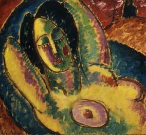uyuyor; uyku, 1912 by Alexej von Jawlensky