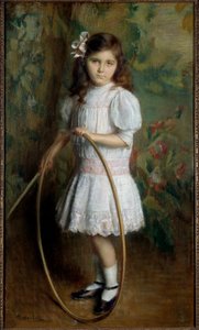 Sanatçının Çemberdeki Kızı Resim Alexis Axilette (1860-1931) 1909 Angers, musee des Beaux Arts - Sanatçının çemberli kızı. Alexis Axilette