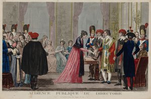 Rehberin halka açık duruşması, yaklaşık 1797. by Alexis Chataignier