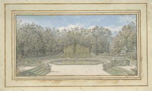 Bir parkta bir kafes çardak görünümü by Alexis Nicolas Pérignon (le vieux)