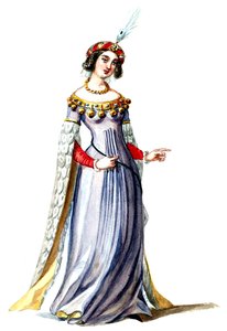 Halévy - La magicienne - Alfred Albert tarafından kostüm modelleri - 07. Dame de cour (rötuşlanmış) by Alfred Albert