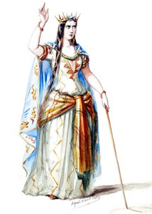 Halévy - La magicienne - Alfred Albert tarafından kostüm modelleri - 19. Mélusine, Lusignan Kontesi, 1. kostüm (rötuşlanmış) by Alfred Albert