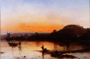 Gün batımında Fort Regent by Alfred Clint