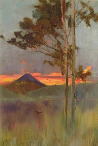 Kızgın Bir Gece - Hakone Dağları, 1889 dolayları (panelde yağlı boya)