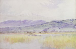 Fuji-San, c.1889 (kağıt üzerine sulu boya) by Alfred East
