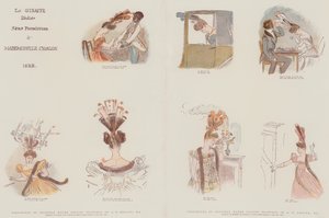 1828 Yılının Kadın Baş Elbiselerinde Modayı Hiciv Etmek İçin Tasarlanmış Orijinal Sulu Boya Çizimlerinin tıpkıbasımları (chromolitho) by Alfred Edward Chalon