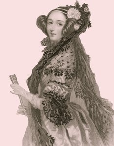 Portrait of Augusta Ada King (1815 - 1852), Countess of Lovelace (engraving). by Alfred Edward Chalon