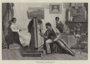 Dudley Gallery'deki Sergide Son Dokunuşlar by Alfred Edward Emslie