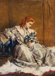 Daydream, Mavi Osmanlı ile Kızıl Başlı Genç Kız by Alfred Emile Stevens