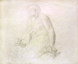 Bir figürün incelenmesi, c.1850 (kağıt üzerine kurşun kalem)