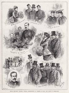 Kraliyet Askeri Koleji, Oxford, SAİK Connaught Dükü tarafından Ödüllerin Sunumu (gravür) by Alfred Gish Bryan