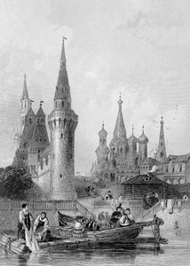 Vasili Blagennoi Kilisesi, Moskova, J. H. Kernot tarafından oyulmuş, c.1844
