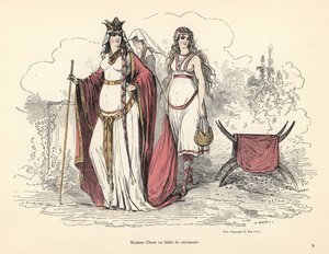 Clotilde, Franks Kraliçesi, tören kıyafeti içinde, 5. yüzyıl. by Alfred Grevin