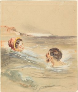 Erkek ve Kadın Yıkananlar by Alfred Grevin