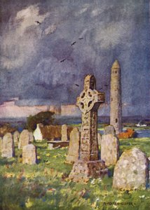 Clonmacnoise, İlçe Roscommon by Alfred Heaton Cooper
