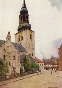 Danimarka: Aalborg Katedrali, Kuzey Jutland (renkli taş) by Alfred Heaton Cooper