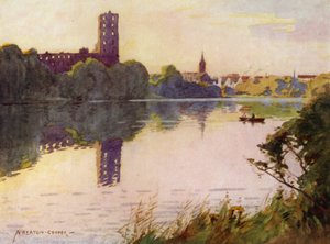 Danimarka: Koldinghus Kalesi, Kuzey Schleswig (renkli taş) by Alfred Heaton Cooper