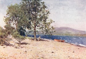 Göller Bölgesi: Bassenthwaite Gölü, esintili bir sabah (renkli lito) by Alfred Heaton Cooper