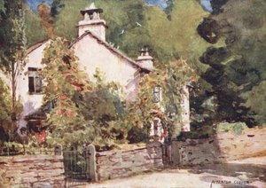 Göller Bölgesi: Dove Cottage, Grasmere (renkli litografi) by Alfred Heaton Cooper