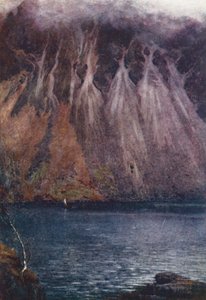 Göller Bölgesi: Wastwater Screes (renkli taş baskı) by Alfred Heaton Cooper