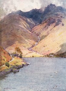 Göller Bölgesi: Wastwater ve Scawfell (renkli lito) by Alfred Heaton Cooper