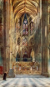 Taç giyme töreni sahnesi: Westminster Abbey (renkli taş baskı)